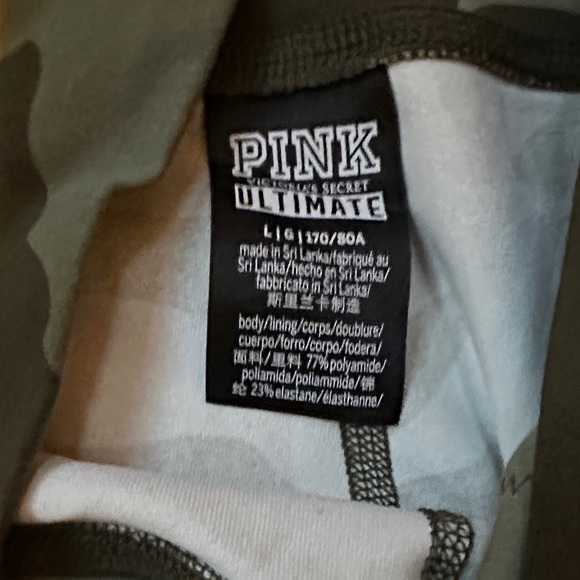 PINK Victoria's Secret womens Green Camouflage Leggings - Picture 2 of 2